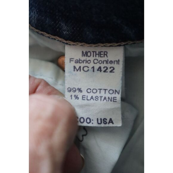 Mother 10644-1422 WMN Sz 25 Blue The Mid Rise Rider Ankle Fray Denim Jeans - Picture 6 of 15